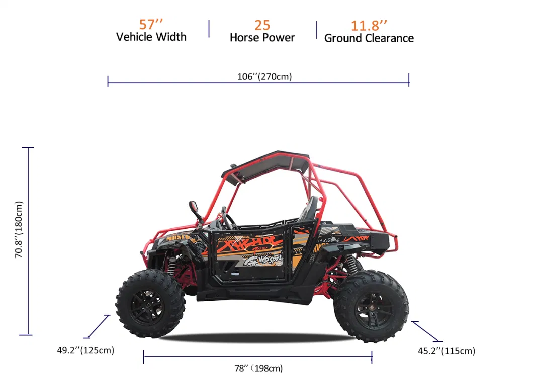 Hot Sales Fangpower 400cc Beach Buggy Gasoline Automatic UTV with EEC