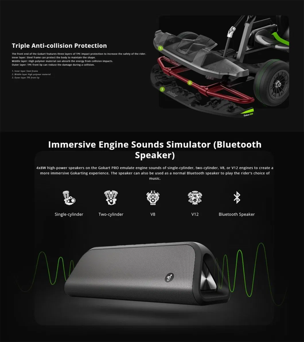Ninebot Gokart PRO Lamborghini Electric Racing Go Kart High Speed 40km/H Wholesale New Design Adult Electric Go Kart
