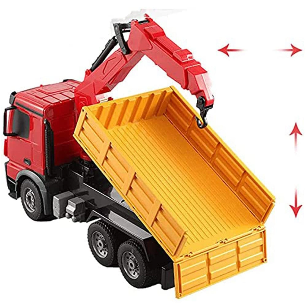 E565-003 Electronics Remote Control Crane Truck Toy 2.4GHz 1/20 Scale 6 Channel Multi-Function RC Engineering Trailer Mobile Crane Truck Car Vehicle for Kids